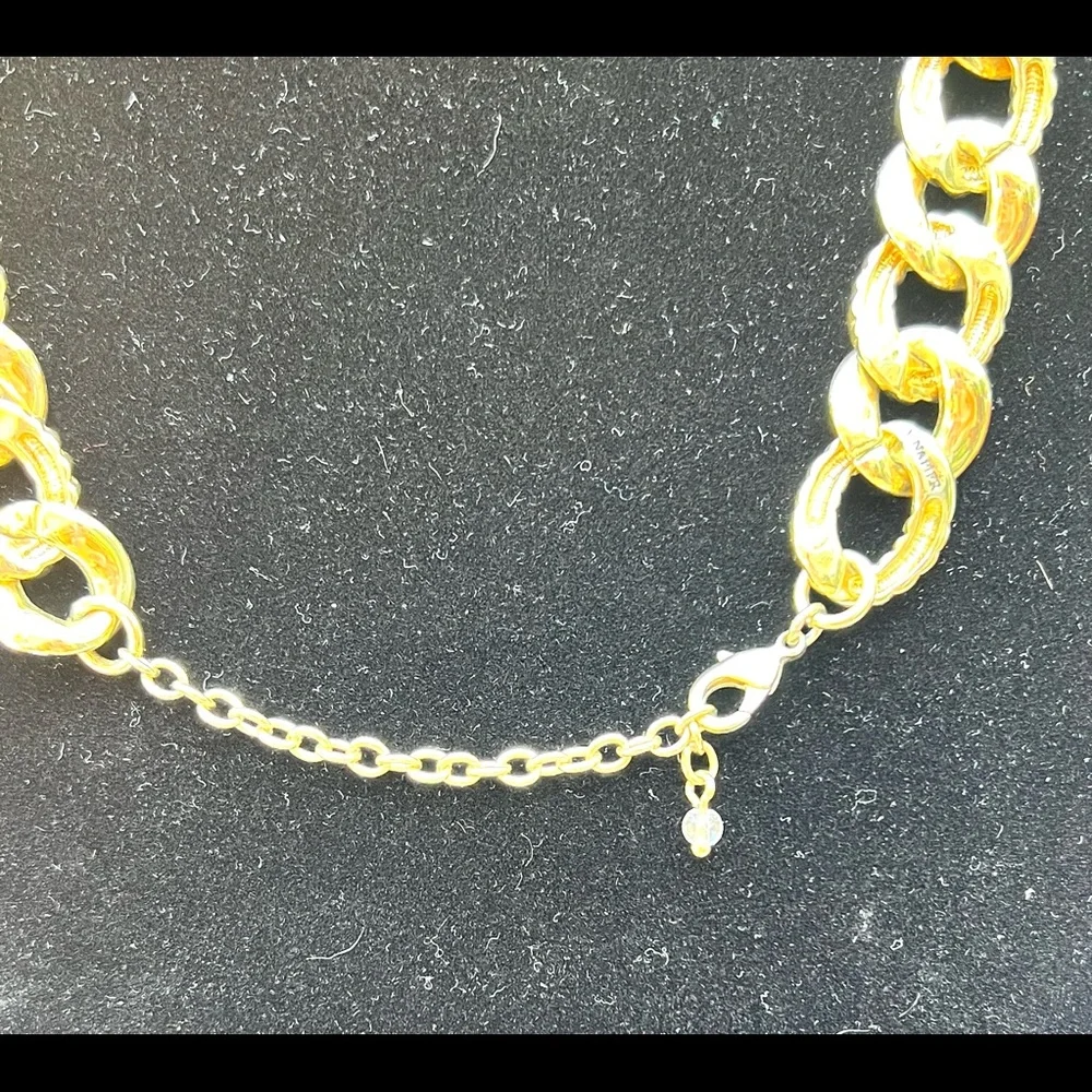 Vintage NAPIER Gold Tone Link Necklace - Picture 4 of 6